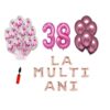 Set baloane La Multi Ani 38 ani, Baloane Latex, Baloane Folie, Baloane Confetti, Pompa 21 set la multi ani roz aniversare 38 ani