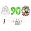Set baloane La Multi Ani 90 ani, Baloane Latex, Baloane Folie, Baloane Confetti, Pompa 20 set la multi ani verde aniversare 90 ani