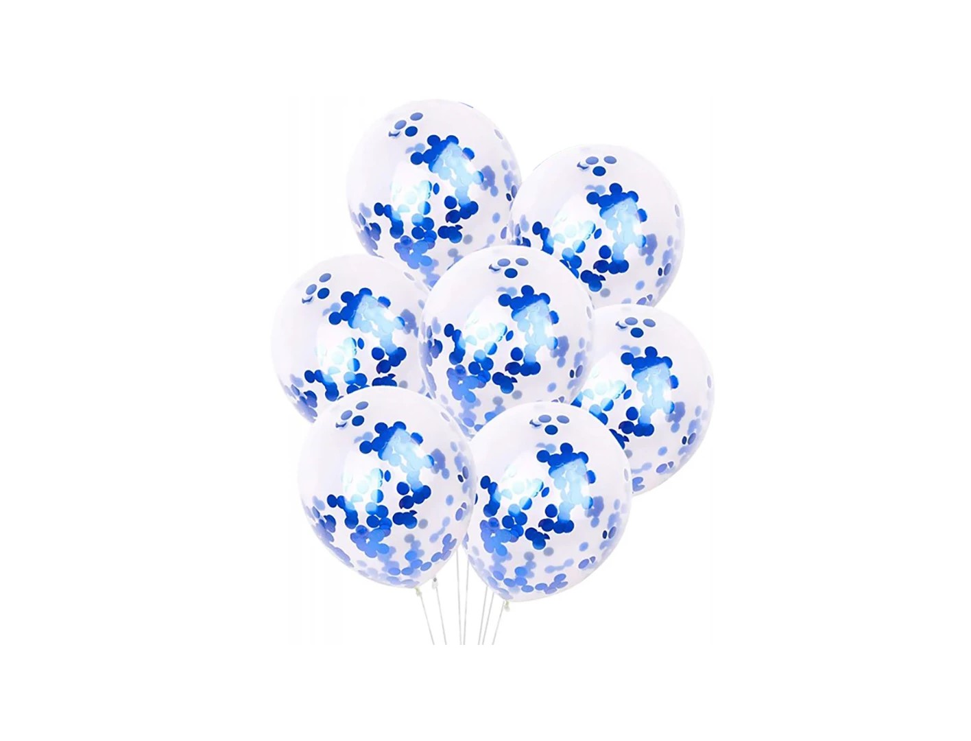 Set 5 baloane de latex cu confetti albastru 1 DOMI1265 RJ 1