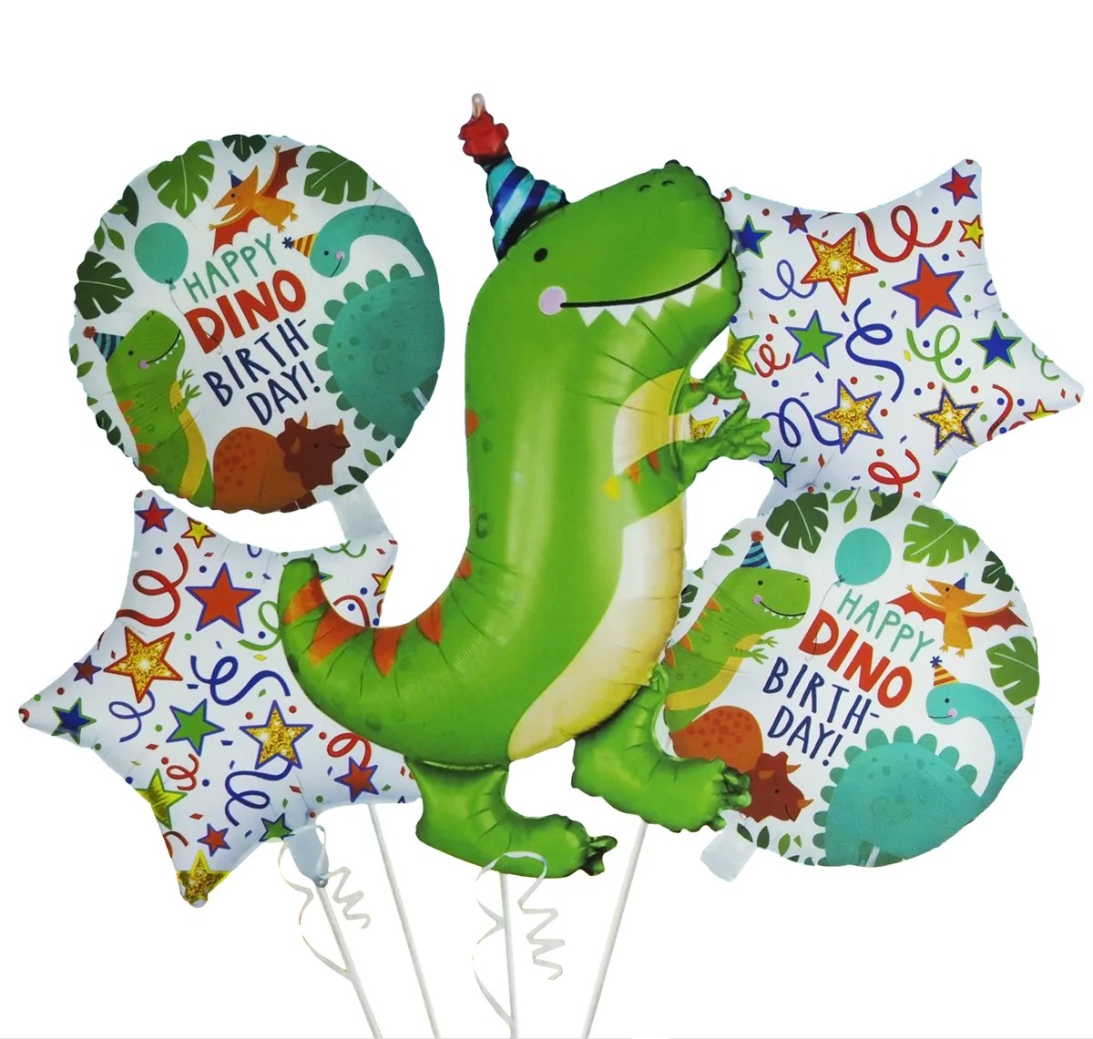 Set 5 baloane folie Happy Birthday, Tema Dino 3 1 R
