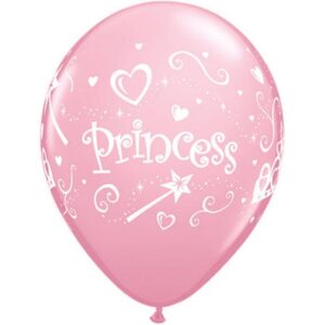 Set 5 baloane de latex, Princess 6 baloane latex 11 inscriptionate printese qualatex 20276 1w