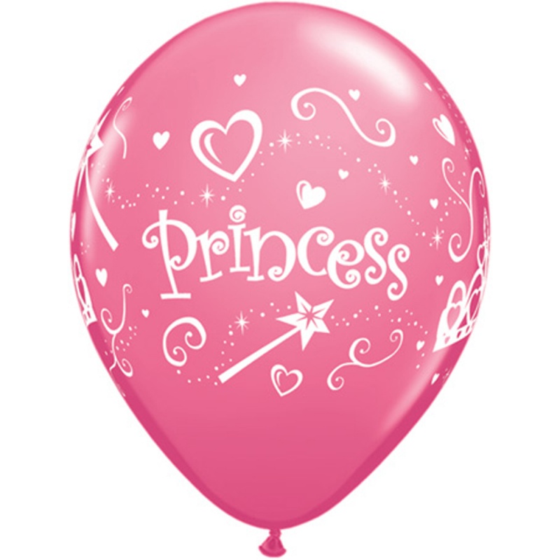 Set 5 baloane de latex, Princess 4 baloane latex 11 inscriptionate printese qualatex 20276