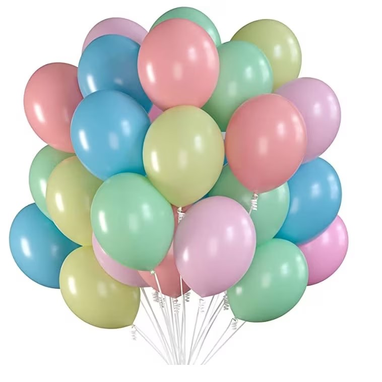 Baloane Rotunde 26 cm, Macaron multicolor, set 100 buc 1 latex macaron